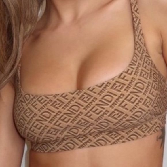 NWOT Fendi  X SKIMS Brown Logo Bikini Set SOLD OUT size small - Picture 4 of 6